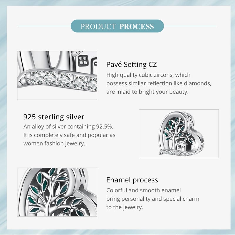 VOROCO Store 925 Sterling Silver Love Heart Charm for Charm Bracelet, Christmas Mother's Day Birthday Perfect Jewelry Gifts for Mom Grandma Daughter Friend Sister - Image 4